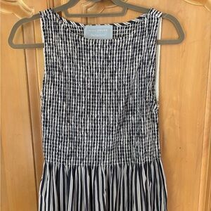 Hill House Cosima Nap Dress, Navy and white stripe.